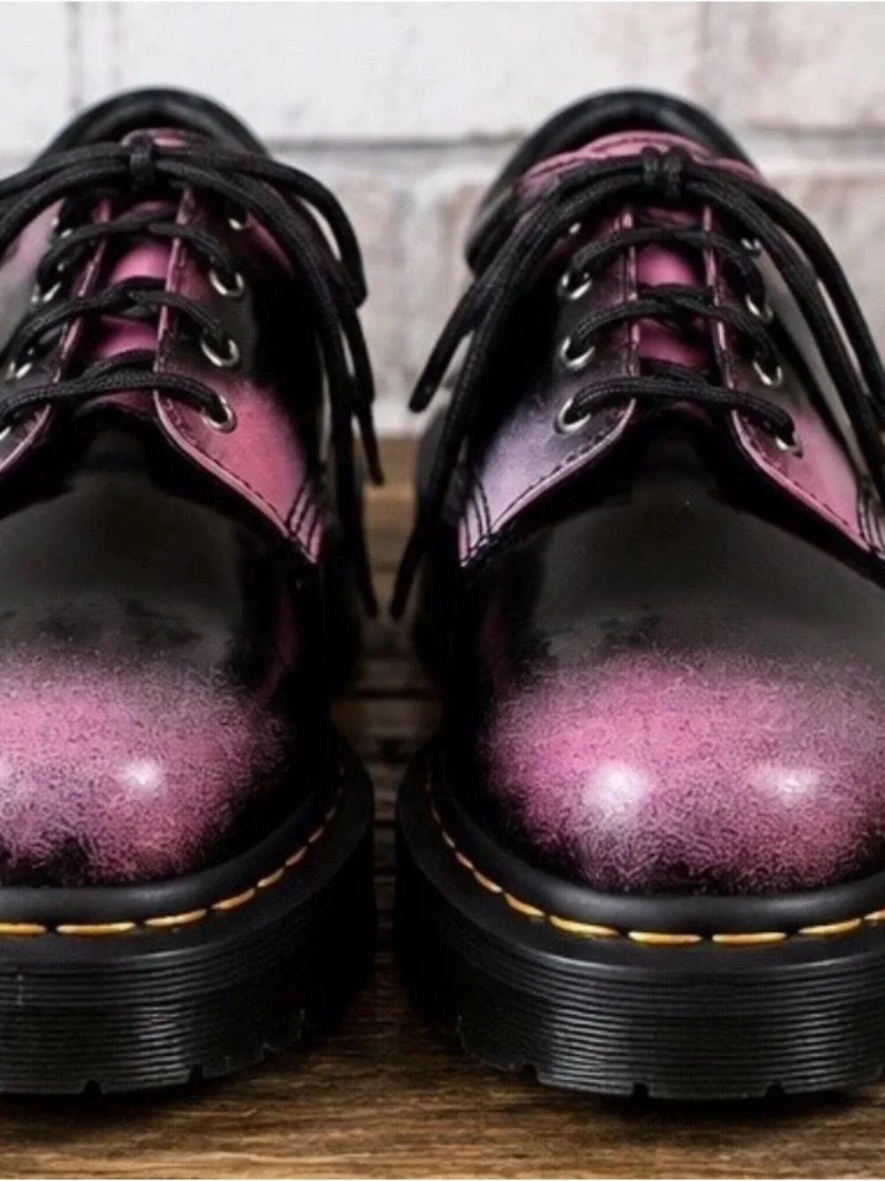 Dr. Martens 8053 Quad Black Pink Arcadia Rub Off Platform Shoes M 10 L 11 No Box